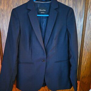 Massimo Dutti Navy Blue Blazer Sz 8 Office Siren Luxury Tailored Chic